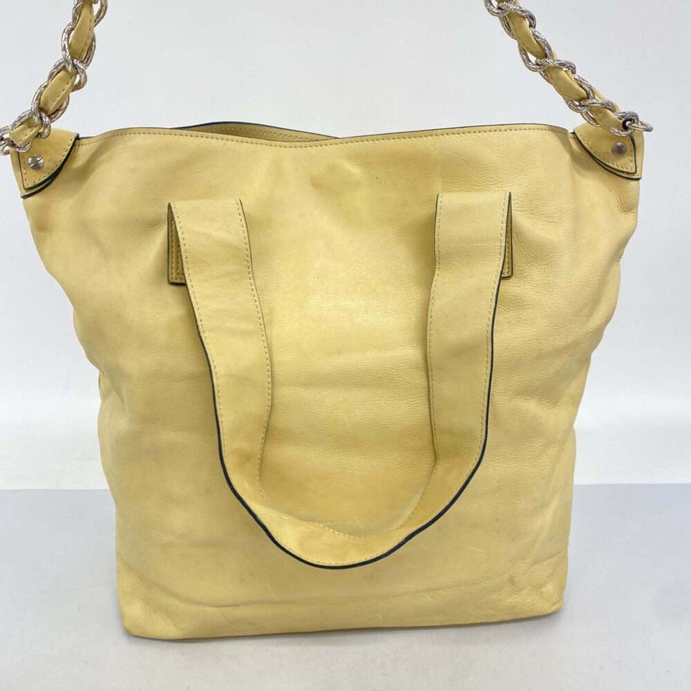 CHANEL Cream Lambskin Leather Tote Bag - Picture 14 of 15